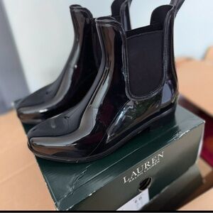 Ralph Lauren Glossy Black Chelsea Boots